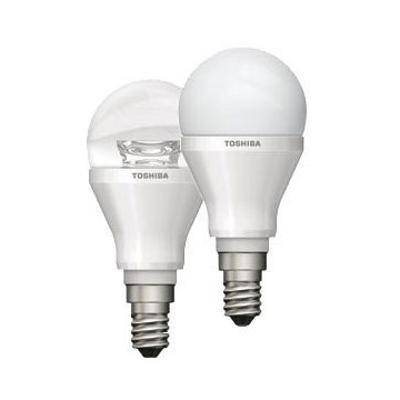 LAMPARA LED TOSHIBA ESFERICA 6 W E-14 180º CLARA 2700K 20000H