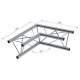 CONTEST DECO22T-AG01 ANGULO TRUSS TRIANGULAR2 direcciones 90º 220mm