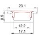CONTEST TAPEprofil-A, barra aluminio 2 m, 9x17mm