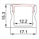 CONTEST TAPEprofil-B, barra aluminio 2 m, 15x17mm para tiras LED