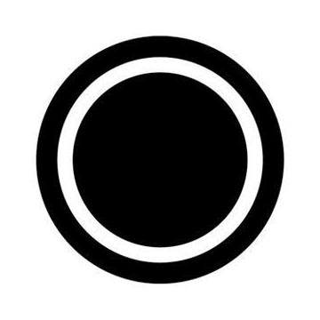 ROSCO GOBO VIDRIO 81115 CIRCLE OUTLINE, Blanco y Negro