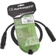 Audiophony Cable DMX CDMX-1, 1 metro - XLR macho3 pin y hembra 3 pin conectores negros