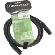 Audiophony Cable DMX CDMX-3 XLR macho 3 pin y hembra 3 pin de 3 m conectores negros