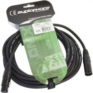 Audiophony Cable DMX CDMX-5 XLR macho 3 pin y hembra 3 pin de 5 m conectores negros