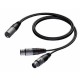 PROCAB CABLE XLR 3P MACHO- 2 XLR 3P HEMBRA DE 1,5m