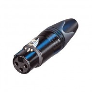 CONECTOR XLR 3 HEMBRA AEREO NEGRO CONTACTOS ORO NEUTRIK NC3FXX-B