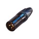 CONECTOR XLR 3P MACHO AEREO NEGRO CONTACTOS ORO NEUTRIK NC3MXX-B