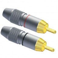 PROCAB CONECTOR RCA MACHO PACK 2 UNIDADES ROJO Y NEGRO