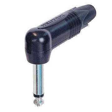 CONECTOR JACK MONO PARA INSTRUMENTO NEGRO ACODADO