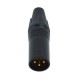 CONECTOR XLR 3P MACHO AEREO NEGRO CONTACTOS ORO NEUTRIK NC3MXX-B