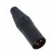 CONECTOR XLR 3P MACHO AEREO NEGRO CONTACTOS ORO NEUTRIK NC3MXX-B