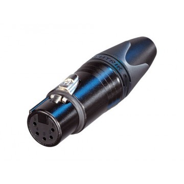 CONECTOR XLR 5P HEMBRA AEREO NEGRO CONTACTOS ORO NEUTRIK NC5FXX-B