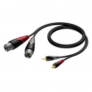 PROCAB CABLE 2 XLR 3 Pin MACHO a 2 RCA MACHO de 1,5 m.