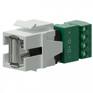 PROCAB Conector USB 2.O A - Termninal con tornillos color blanco