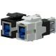 PROCAB Conector USB 3.0 A a USB 3.0 B Reversible color Blanco