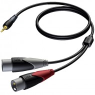 PROCAB CABLE MINI JACK STEREO MACHO a 2 XLR 3 PinMACHO de 3 m