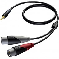 PROCAB CABLE MINI JACK STEREO MACHO a 2 XLR 3 PinMACHO de 1,5 m