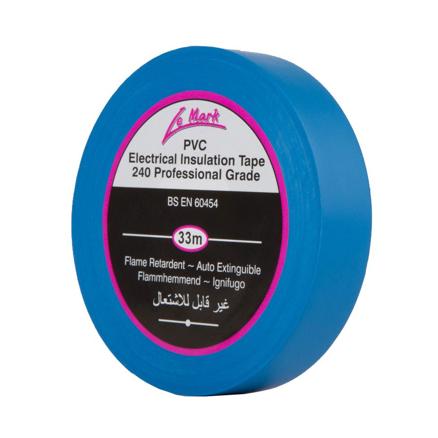 PVC Cinta eléctrica Azul 33 metros de largo x 19mm de aislamiento X 10 Carretes ofrece