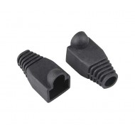 CONECTOR CAPUCHON RJ45 NEGRO PLÁSTICO