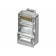 CONECTOR RJ45 MODULAR 8P/8C FTP CAT6 3 MICRAS ORO