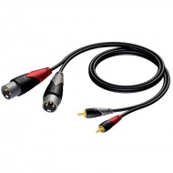 PROCAB CABLE 2 XLR 3 Pin MACHO a 2 RCA MACHO de 3m.