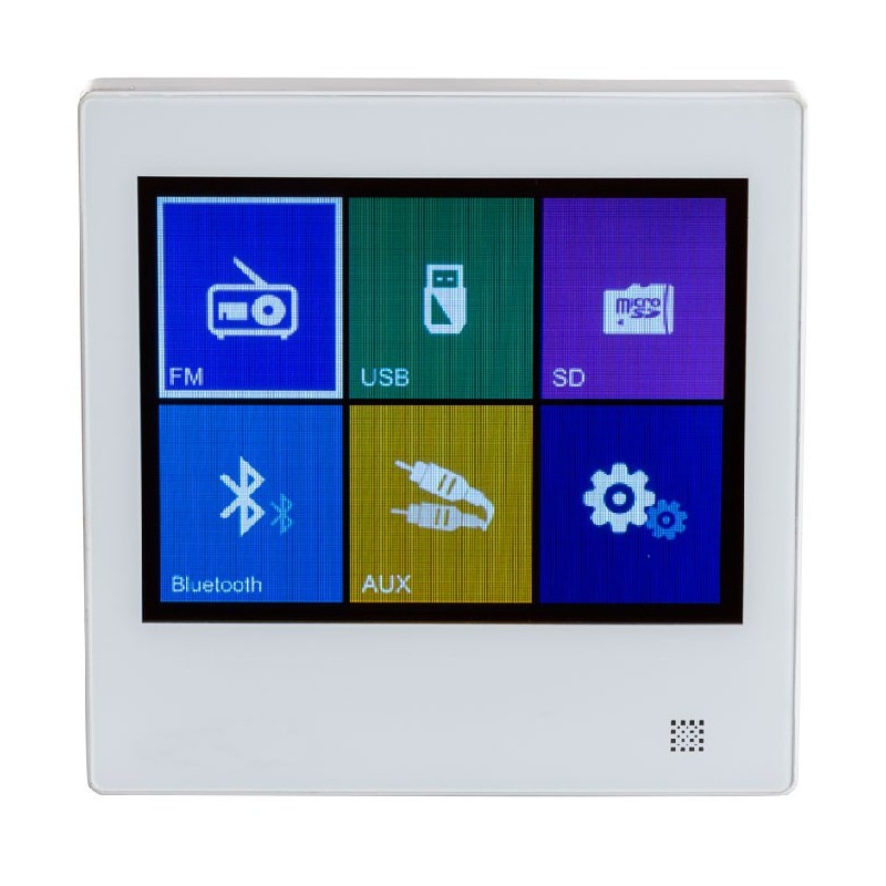 Amplificador de pared con Bluetooth para el hogar, minialtavoz con pantalla  táctil de 4x20W, sonido estéreo, Panel de música, sistema de PA, altavoz de  techo