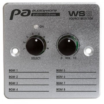 AUDIOPHONY WS8 controlador de pared con selector de fuente para matriz