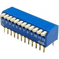 MICRO SWITCH 12 DIP color azul para PCB 90º