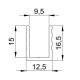 PERFIL ALUMINIO EN U TAPA PARA PANELES DE 9,5mm PRECIO m/LINEAL. SUMINISTRO BARRA 2 m