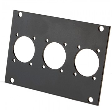 PLACA MULTIBAR PARA 3 XLR, 10 CM.COLOR NEGRO