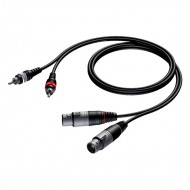 PROCAB CABLE AUDIO 2 RCA a 2 XLR 3 PIN HEMBRADE 3 M