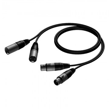 PROCAB CABLE 2 XLR HEMBRA- 2 XLR MACHO - 1,5 M