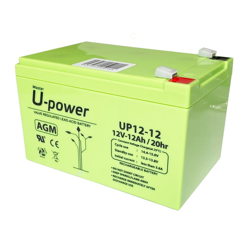 Batería De Plomo AGM UP12-6 U-POWER 6 Voltios 12 Amperios