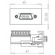 Modulo VGA HEMBRA 15 PIN (45 X 22,5 mm) para cajas con carril