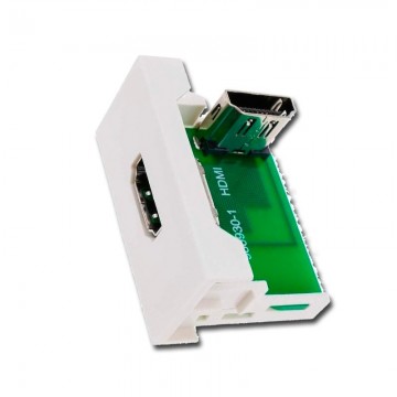 Panel HDMI 1-4A H-H 90º (45 x 22,5 mm) para cajas con caarril