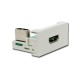 Panel HDMI 1-4A H-H 90º (45 x 22,5 mm) para cajas con caarril