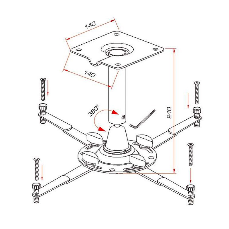 Soporte de techo proyector hasta 12kg