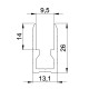 PERFIL PARA DIVISIONES 9.5 mm (Precio por metro lineal)