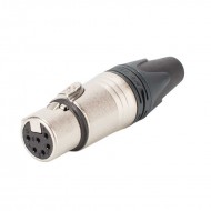 NEUTRIK XLR 6 PIN HEMBRA AEREO color PLATA