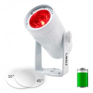 LEDj PROYECTOR LED 15W RGBW CON BATERIA 4º + 10º + 45º cuerpo blanco