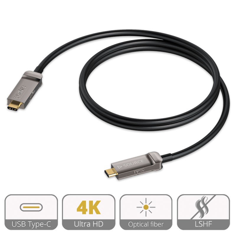 Cable USB tipo C óptico activo 4K @ 60 Displayport 1.2 15 m