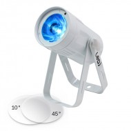 LEDJ Proyector 1 LED 15W RGBW 4º + Lente 10º y 45º cuerpo blanco