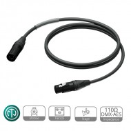 PROCAB CABLE DMX 5P XLR MACHO-XLR 5P HEMBRA DE 1 m. CONECTOR NEUTRIK