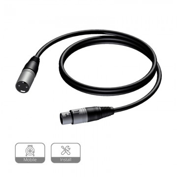 PROCAB CABLE XLR 3P MACHO- XLR 3P HEMBRA DE 1,5 m