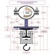 SilujTEX soporte para tubo perpendicular con carril aluminio