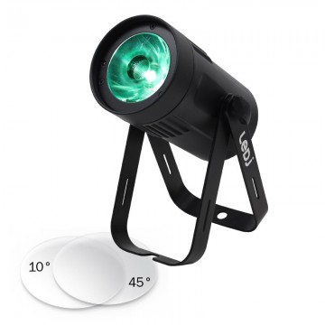 LEDJ PROYECTOR 1 LED 15W RGBW 4º + Lentes 10º y 45º cuerpo negro