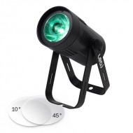 LEDJ PROYECTOR 1 LED 15W RGBW 4º + Lentes 10º y 45º cuerpo negro
