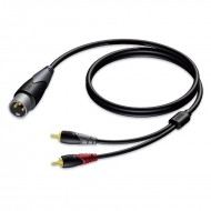 PROCAB CABLE XLR MACHO A 2 RCA MACHO 1,5 m