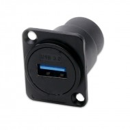 FactorLINK conector USB 3.0 hembra a USB 3.0 hembra chasis negro