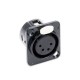 FactorLINK conector XLR 4 Pin hembra chasis color negro